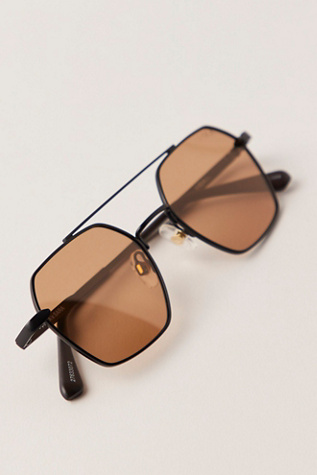 Sara Polarized Sunnies at Free People in Black/Cocoa