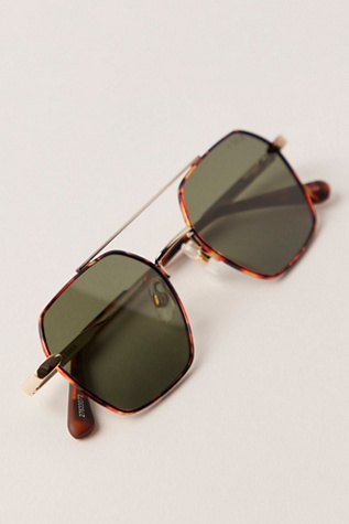 Sara Polarized Sunnies at Free People in Tort/Green