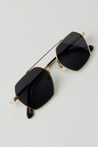 Sara Polarized Sunglasses at Free People in Gold/Smoke