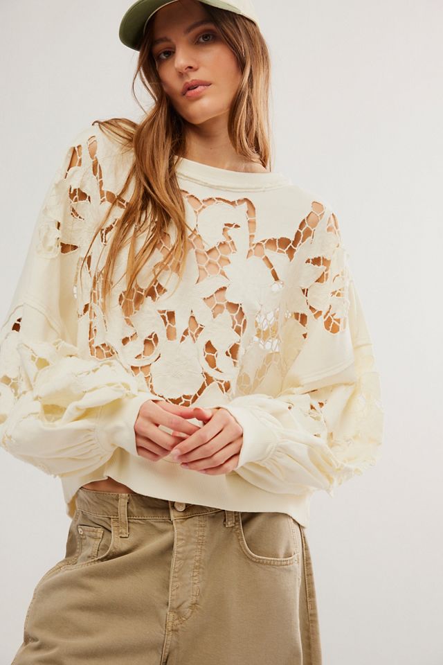 Free people hotsell floral sweatshirt