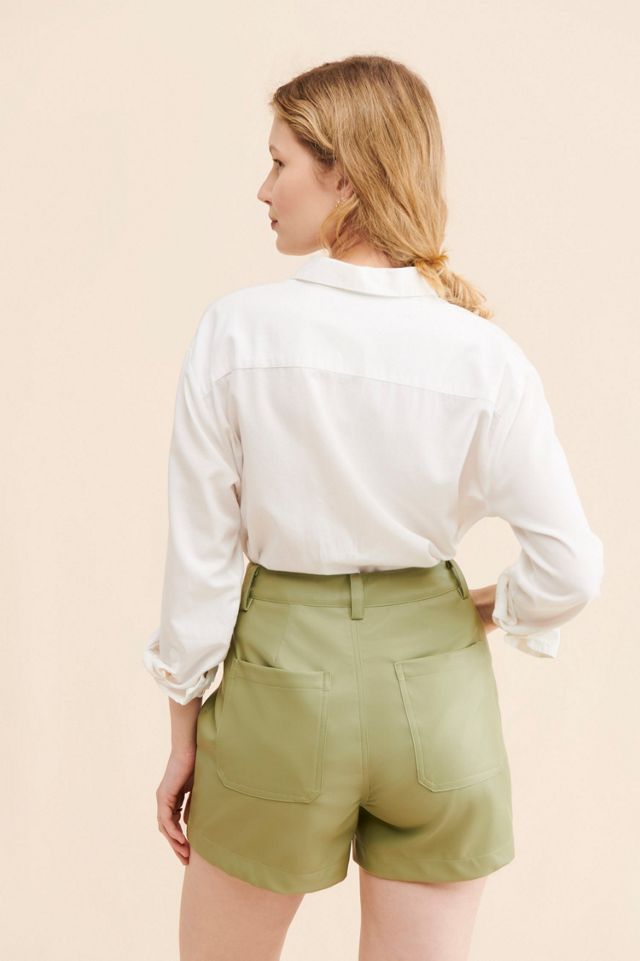 ZGY DENIM Beau Vegan Leather Shorts #1