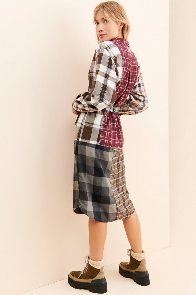 Riley Vintage ReWorked Patchwork Flannel Shirtdress #1