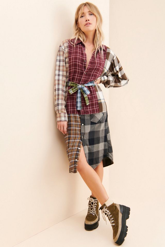 Riley Vintage ReWorked Patchwork Flannel Shirtdress #2