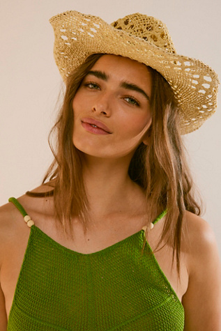 Byron Bay Woven Cowboy Hat at Free People in Neutral