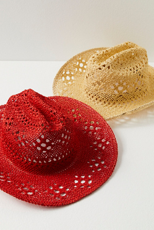 Byron Bay Woven Cowboy Hat at Free People in Red