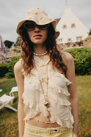 Seashell Cove Bucket Hat by Free People in Tan