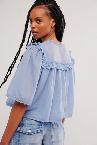 Luna Top at Free People in Faded Denim, Size: Large