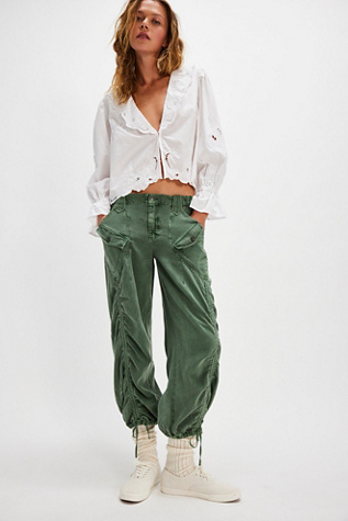 Kauai Washed Pocket Trousers at Free People in Dried Pine, Size: XL