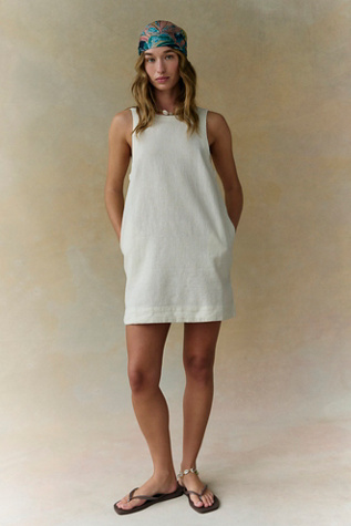 Full Of Sunshine Cotton-Linen Mini Dress by free-est at Free People in White, Size: L