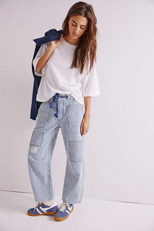 We The Free Moxie Railroad Low-Slung Jeans at Free People in Dark Slate, Size: 31