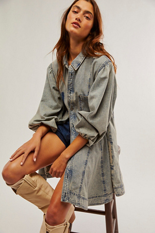 Free people cheap denim shirt dress