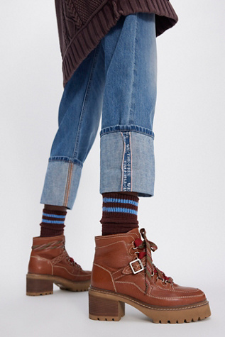 Jasper Hiker Ankle Boots by FP Collection at Free People in Vintage Tan Leather, Size: US 8