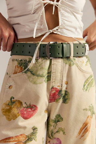 We The Free Double Cross Belt at Free People in Green, Size: M/L