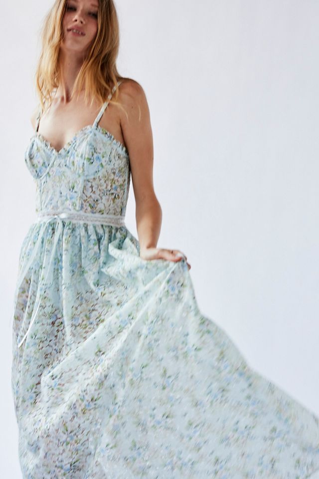 For love and lemons blue floral dress best sale