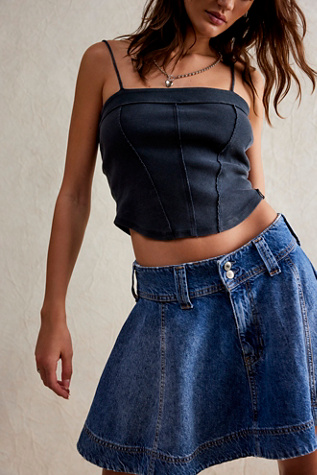 We The Free Wonderland Denim Skirt at Free People in Canyon Land, Size: 28