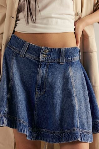 ★overdue flair★ VELVET DENIM SKIRT_NAVY VELVET DENIM SKIRT_NAVY - overdueflair