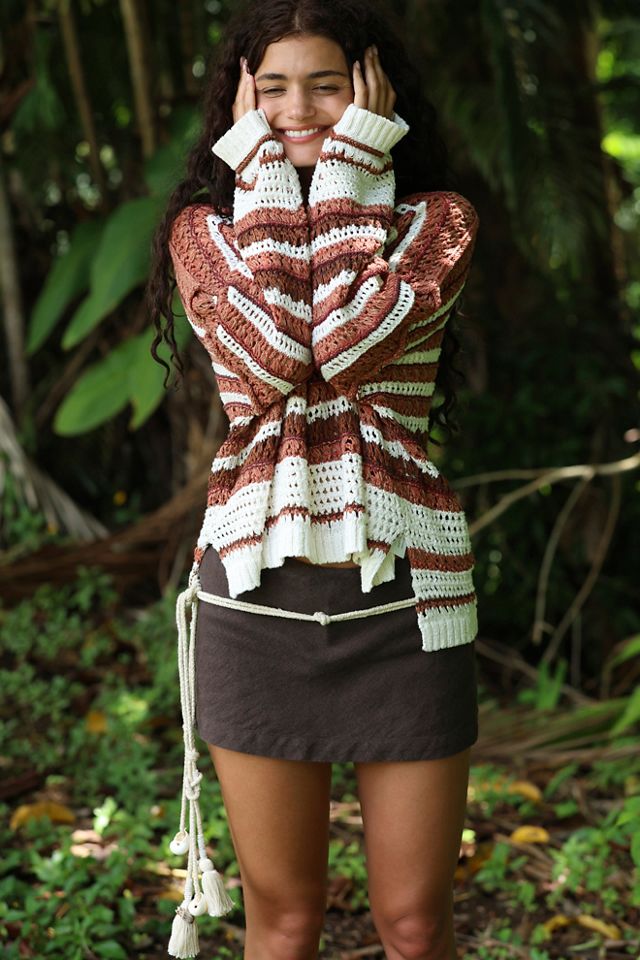 My Little Micro Mini Cotton-Linen Skort | Free People