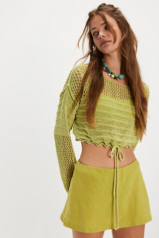 My Little Micro Mini Cotton-Linen Skort by free-est at Free People in Palma, Size: Large