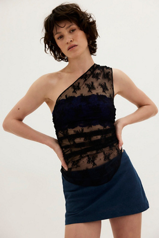 My Little Micro Mini Cotton-Linen Skort by free-est at Free People in Blue, Size: S