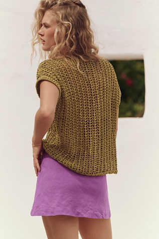 My Little Micro Mini Cotton-Linen Skort