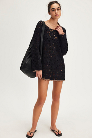 Rue Crochet Tunic At Free People In Black Combo, Size: Medium