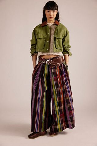 Y2K Tweed Low-Waist Gaucho Pants Selected By Moons + Junes Vintage