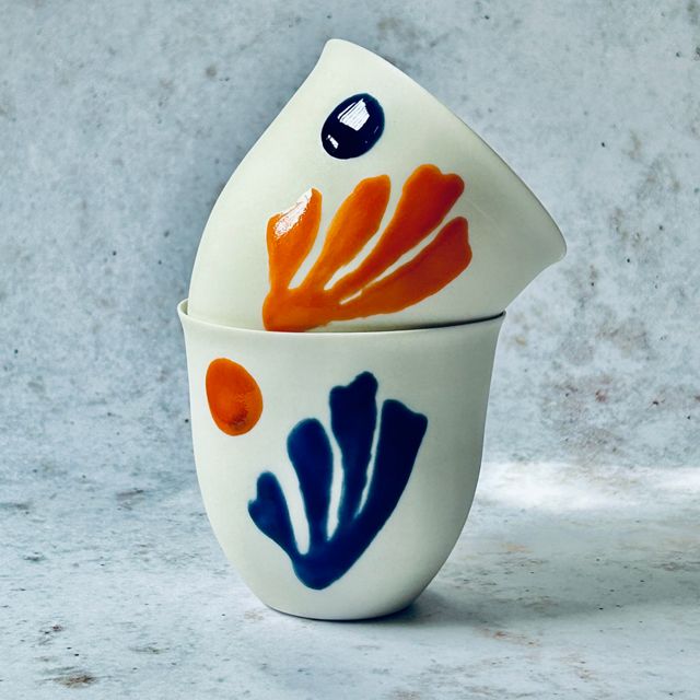 Kaase Atelier Art Series Fine Porcelain Handmade Coral Mug #2