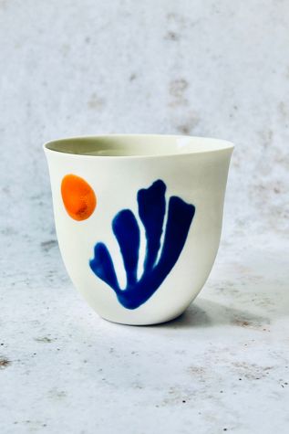 Kaase Atelier Art Series Fine Porcelain Handmade Coral Mug