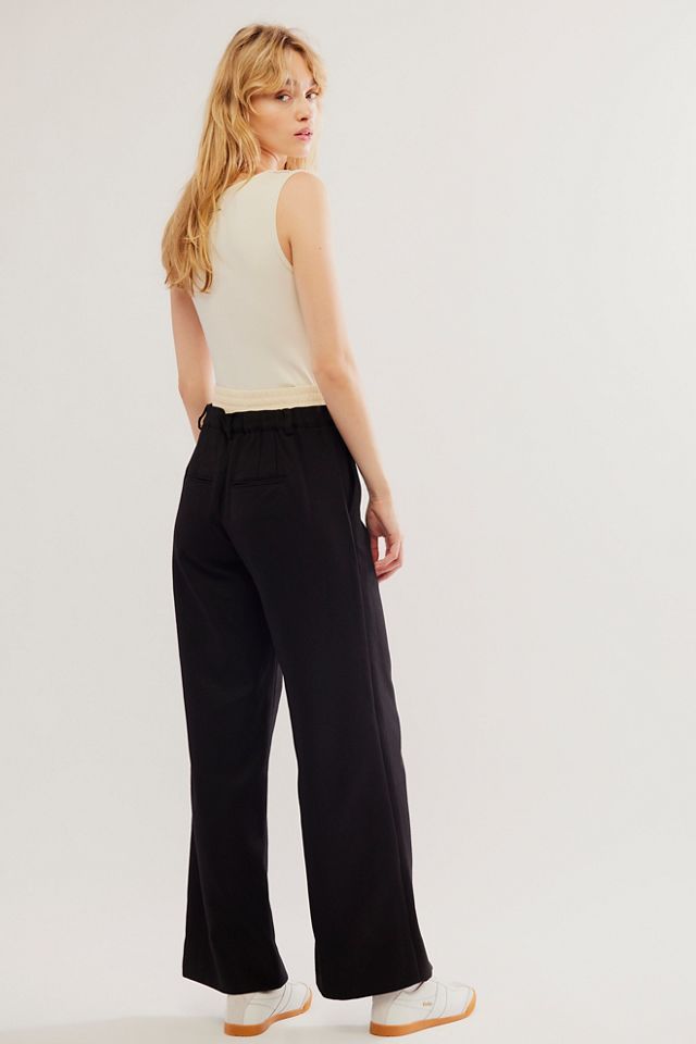 MOON RIVER Layered Waistband Pants