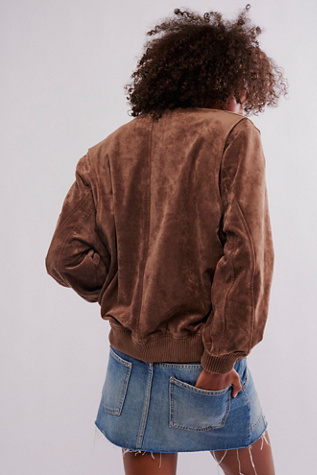 Brick Wall Bomber Jacket by Blank NYC at Free People in Hot Cocoa, Size: Large