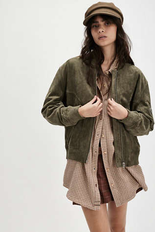 Brick Wall Bomber Jacket by Blank NYC at Free People in Take A Hike, Size: Medium