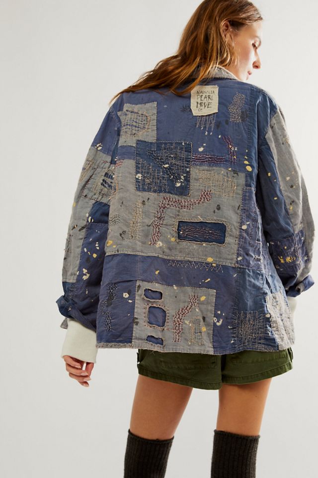 Free people store pearl denim jacket