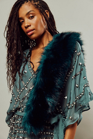 Jagger Faux Fur Collar at Free People in Emerald