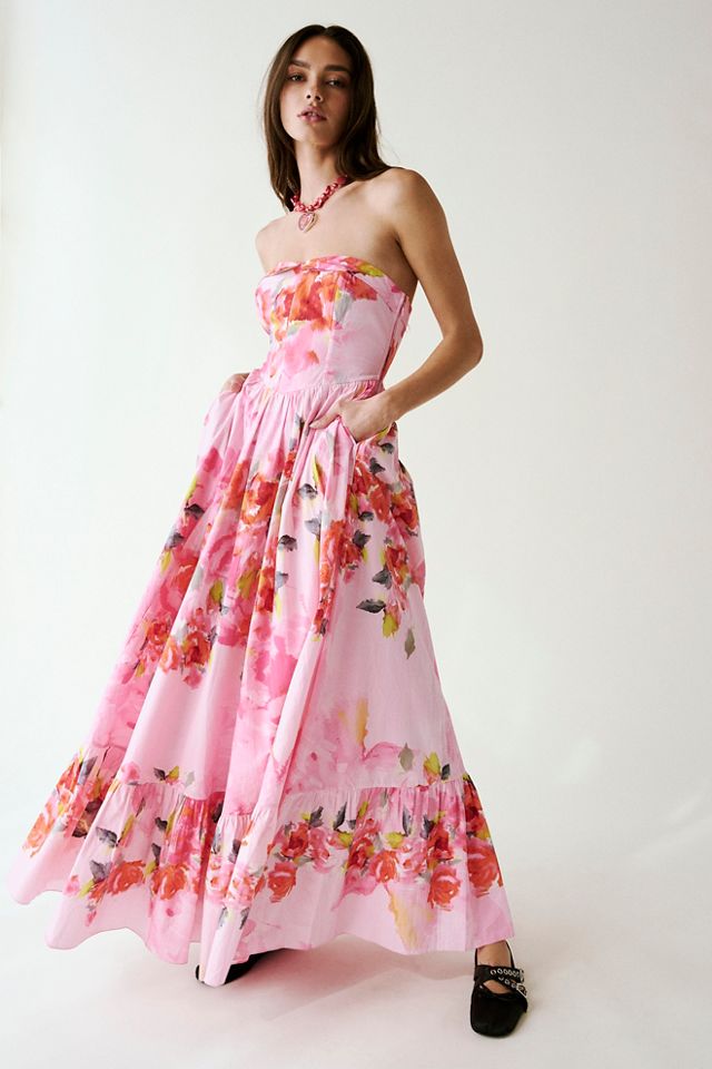 Duchesse | Floral Corset Maxi Dress w/ Ruffles