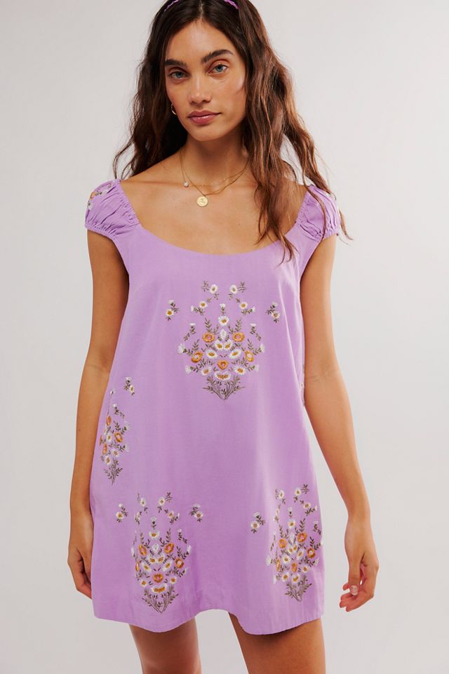 Embroidered Mini Dress