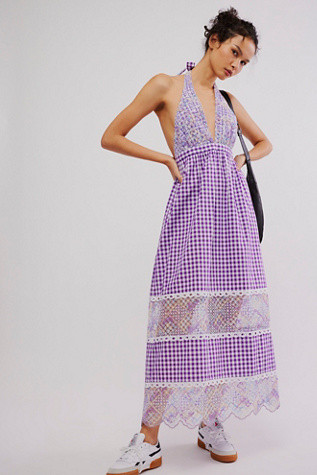 Anna Sui Gingham Halter Dress | Free People