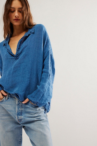 CP Shades Lissa Indigo Linen Pullover