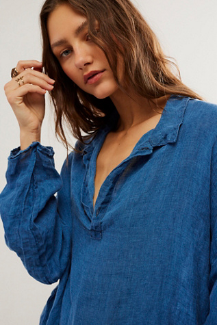 CP Shades Lissa Indigo Linen Pullover