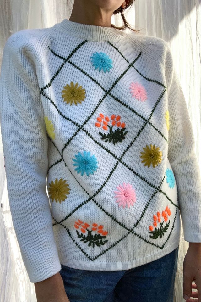 Embroidered on sale floral sweater