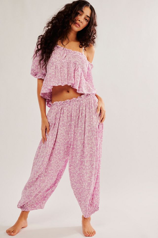 Free People Pajama Party Sleep Set in Pink Carnation