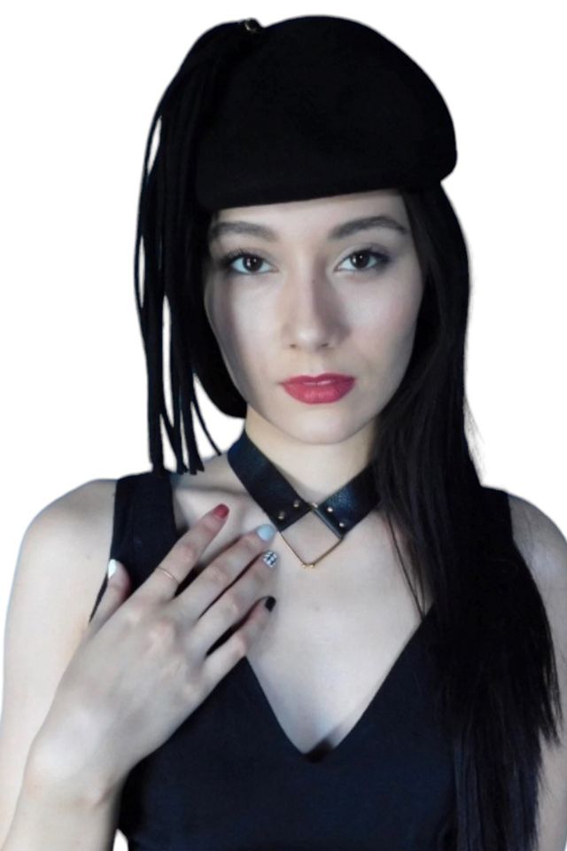 Vintage Black Wool Hat With Tassel Selected By Ankh By Racquel Vintage #1