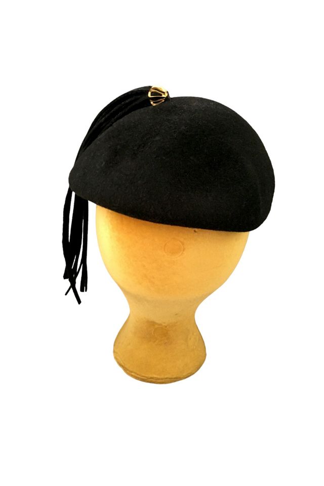 Vintage Black Wool Hat With Tassel Selected By Ankh By Racquel Vintage #3