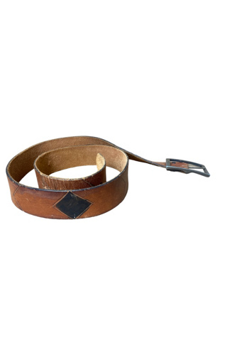 Vintage 1960's Hand-Tooled Brown Leather Belt Selected By Ankh By Racquel