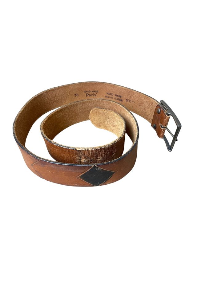 Vintage 1960's Hand-Tooled Brown Leather Belt Selected By Ankh By Racquel #2