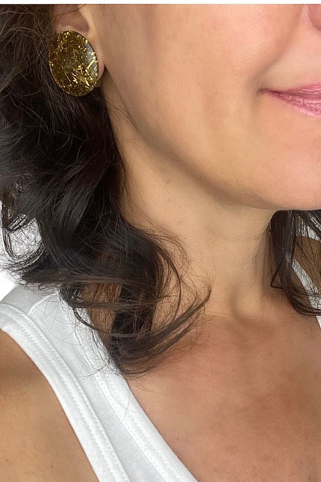 Vintage Gold Resin Earrings Selected By Ankh By Racquel Vintage #2