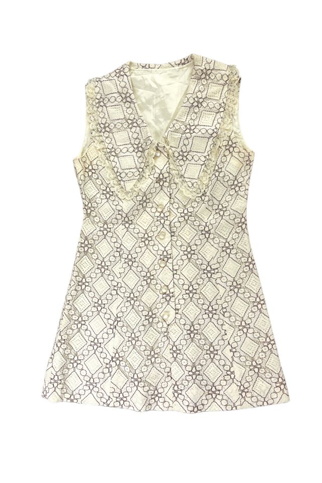 Vintage Ivory Lace Mini Dress With Selected By Ankh By Racquel Vintage