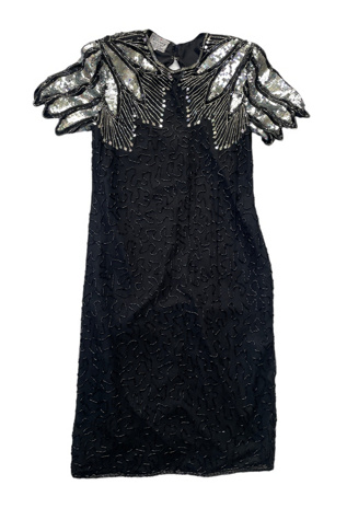 Vintage Glam Black Beaded Dress Selected By Ankh By Racquel Vintage