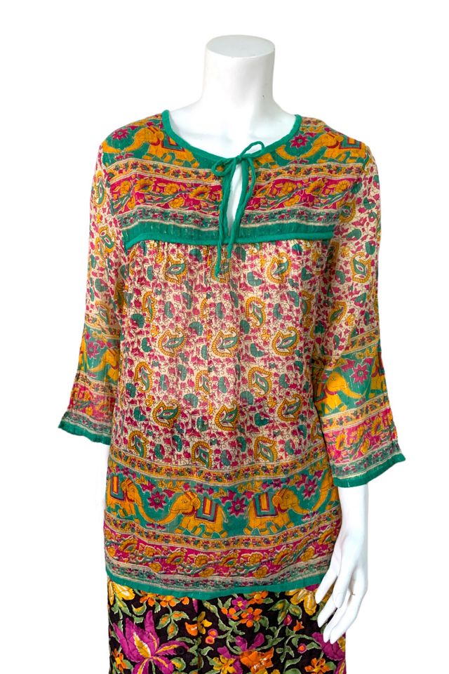 Vintage 1960s Metallic Thread Blouse Selected by SharpLilTeeth #2