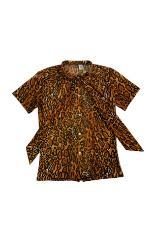 Vintage 1960s Tie Neck Animal Print Blouse Selected by SharpLilTeeth