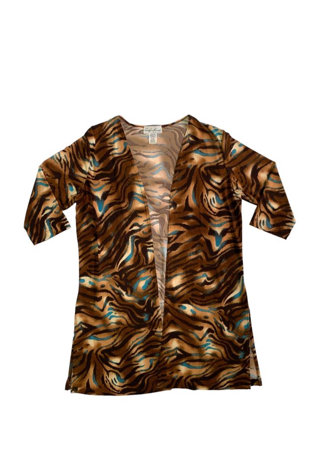 Animal print duster outlet jacket